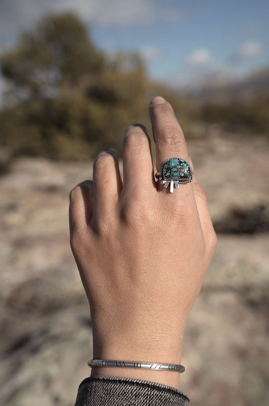 Turquoise Funky Ring: Size 8.5